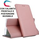 CUSTODIA per SAMSUNG GALAXY A70 (SM-A705), GALAXY A70s (SM-A707) - FLIP ORIZZONTALE CON CHIUSURA MAGNETICA INVISIBILE ROSA ORO