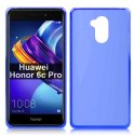 CUSTODIA per HUAWEI HONOR 6C PRO, HONOR V9 PLAY IN GEL TPU SILICONE COLORE BLU TRASPARENTE