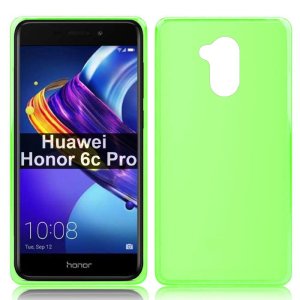 CUSTODIA per HUAWEI HONOR 6C PRO, HONOR V9 PLAY IN GEL TPU SILICONE COLORE VERDE TRASPARENTE