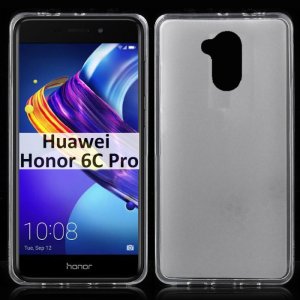 CUSTODIA per HUAWEI HONOR 6C PRO, HONOR V9 PLAY IN GEL TPU SILICONE COLORE BIANCO TRASPARENTE