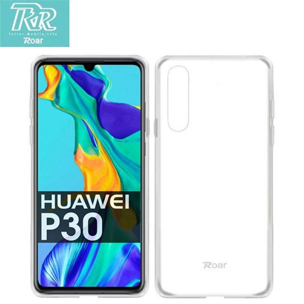 CUSTODIA per HUAWEI P30 IN GEL TPU SILICONE TRASPARENTE ALTA QUALITA' ROAR COLORFUL