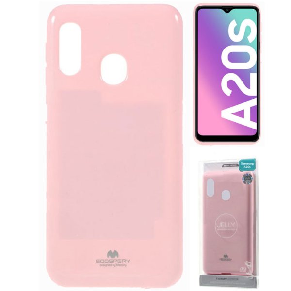 CUSTODIA per SAMSUNG GALAXY A20s (SM-A207F) IN GEL TPU SILICONE COLORE ROSA LUCIDO ALTA QUALITA' MERCURY BLISTER