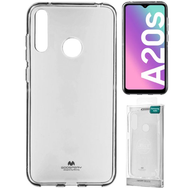 CUSTODIA per SAMSUNG GALAXY A20s (SM-A207F) IN GEL TPU SILICONE TRASPARENTE ALTA QUALITA' MERCURY BLISTER