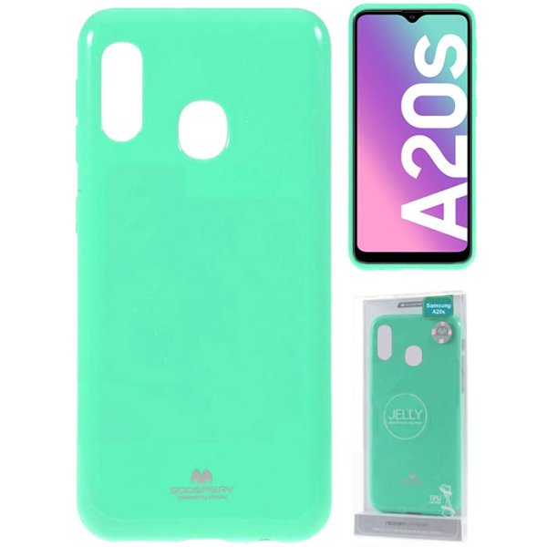 CUSTODIA per SAMSUNG GALAXY A20s (SM-A207F) IN GEL TPU SILICONE COLORE VERDE ACQUA LUCIDO ALTA QUALITA' MERCURY BLISTER