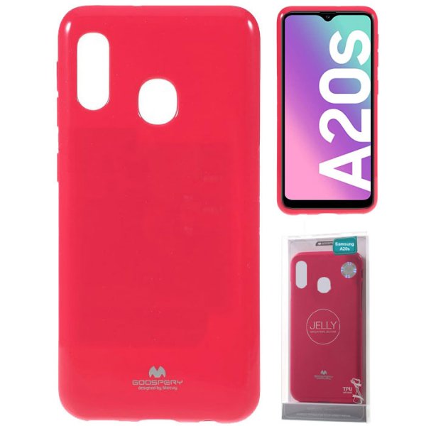 CUSTODIA per SAMSUNG GALAXY A20s (SM-A207F) IN GEL TPU SILICONE COLORE FUCSIA LUCIDO ALTA QUALITA' MERCURY BLISTER