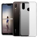 CUSTODIA per HUAWEI P20 LITE IN GEL TPU SILICONE COLORE BIANCO TRASPARENTE