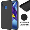 CUSTODIA per HUAWEI P20 LITE IN SILICONE CON EFFETTO SOFT TOUCH ED INTERNO IN MICROFIBRA COLORE NERO