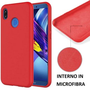 CUSTODIA per HUAWEI P20 LITE IN SILICONE CON EFFETTO SOFT TOUCH ED INTERNO IN MICROFIBRA COLORE ROSSO