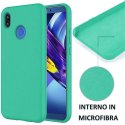 CUSTODIA per HUAWEI P20 LITE IN SILICONE CON EFFETTO SOFT TOUCH ED INTERNO IN MICROFIBRA COLORE VERDE ACQUA