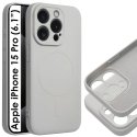 CUSTODIA per APPLE IPHONE 15 PRO (6.1") IN TPU SILICONE - COMPATIBILE CON RICARICA MAGSAFE E INTERNO IN MICROFIBRA TITANIO