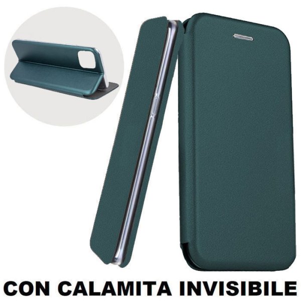 CUSTODIA per APPLE IPHONE 11 PRO (5.8") - FLIP ORIZZONTALE SIMILPELLE CON CHIUSURA MAGNETICA INVISIBILE E INTERNO IN TPU VERDE