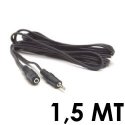 PROLUNGA AUDIO STEREO JACK 3,5mm MASCHIO / 3,5mm FEMMINA - LUNGHEZZA 1,5 METRI COLORE NERO (MF35-1.5M)