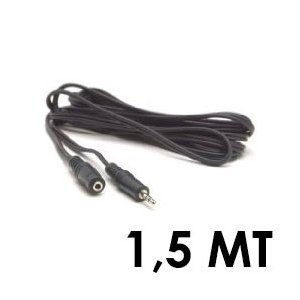 PROLUNGA AUDIO STEREO JACK 3,5mm MASCHIO / 3,5mm FEMMINA - LUNGHEZZA 1,5 METRI COLORE NERO (MF35-1.5M)