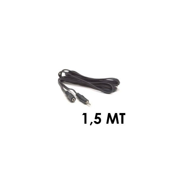 PROLUNGA AUDIO STEREO JACK 3,5mm MASCHIO / 3,5mm FEMMINA - LUNGHEZZA 1,5 METRI COLORE NERO (MF35-1.5M)