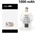 CARICATORE AUTO MINI 1000mAh CON 1 PORTA USB COLORE BIANCO CONFEZIONATO IN BUSTINA (CAUSB.MINI.BI)