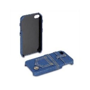 CUSTODIA per APPLE IPHONE 4, IPHONE 4S - BACK RIGIDA FANTASIA JEANS BLU