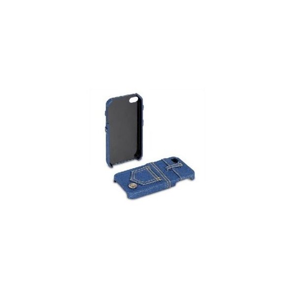 CUSTODIA per APPLE IPHONE 4, IPHONE 4S - BACK RIGIDA FANTASIA JEANS BLU