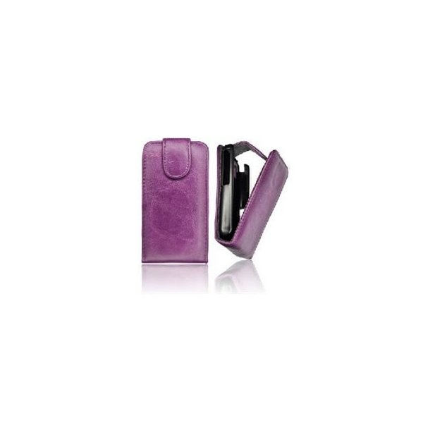 CUSTODIA VERTICALE FLIP PELLE per SAMSUNG I9100 GALAXY S II,  I9105 GALAXY S II PLUS COLORE VIOLA