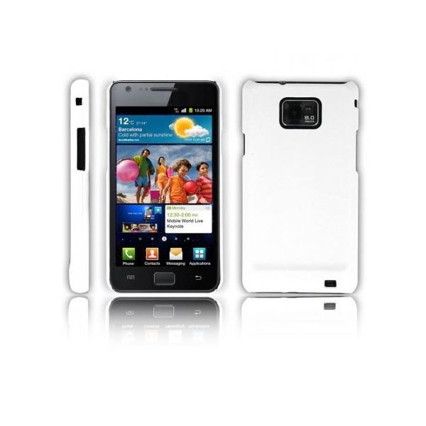 CUSTODIA BACK RIGIDA per SAMSUNG I9100 GALAXY S2, I9105 GALAXY S2 PLUS COLORE BIANCO