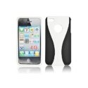 CUSTODIA per APPLE IPHONE 4, IPHONE 4S - RIGIDA FRONTE + RETRO COMBO COLORE NERO E BIANCO