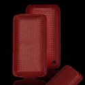 CUSTODIA VERTICALE FLIP PELLE CARBON per APPLE IPHONE 4, 4s COLORE MARRONE