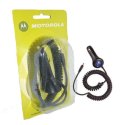 CARICATORE AUTO per MOTOROLA T191, W208 CON CAVO A SPIRALE NERO VC200 MOTOROLA ORIGINALE IN BLISTER SEGUE COMPATIBILITA'..