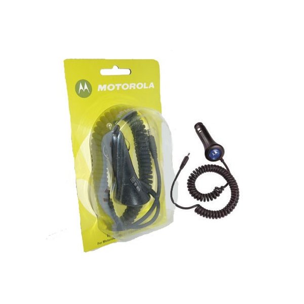 CARICATORE AUTO per MOTOROLA T191, W208 CON CAVO A SPIRALE NERO VC200 MOTOROLA ORIGINALE IN BLISTER SEGUE COMPATIBILITA'..