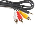 CAVO AUDIO/VIDEO JACK 3,5mm MASCHIO / 3 RCA LUNGHEZZA CAVO 1,5 Mt. COLORE NERO YP-003