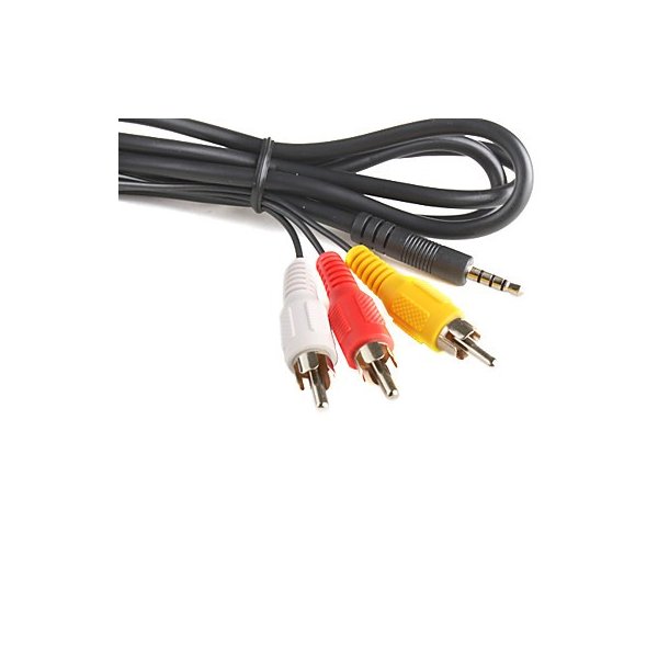 CAVO AUDIO/VIDEO JACK 3,5mm MASCHIO / 3 RCA LUNGHEZZA CAVO 1,5 Mt. COLORE NERO YP-003