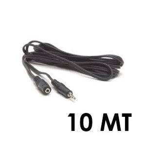 PROLUNGA AUDIO STEREO JACK 3,5mm MASCHIO / 3,5mm FEMMINA - LUNGHEZZA 10 METRI COLORE NERO (AV-MF10)