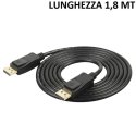 CAVO APPLE DA DISPLAYPORT MASCHIO A DISPLAY PORT MASCHIO LUNGHEZZA 1,8 Mt. COLORE NERO CC-DP2-6