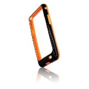 CUSTODIA GEL TPU SILICONE BUMPER per SAMSUNG I9100 Galaxy S2, I9105 Galaxy S2 Plus COLORE NERO-ARANCIONE