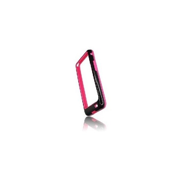 CUSTODIA GEL TPU SILICONE BUMPER per SAMSUNG I9100 Galaxy S2, I9105 Galaxy S2 Plus COLORE NERO-ROSA