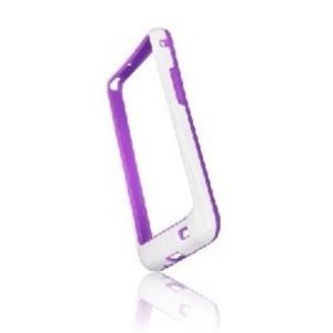 CUSTODIA GEL TPU SILICONE BUMPER per SAMSUNG I9100 Galaxy S2, I9105 Galaxy S2 Plus COLORE VIOLA-BIANCO