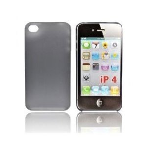 CUSTODIA per APPLE IPHONE 4, IPHONE 4S - BACK RIGIDA GOMMATA SLIM COLORE NERO