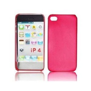 CUSTODIA per APPLE IPHONE 4, IPHONE 4S - BACK RIGIDA GOMMATA SLIM COLORE ROSSO