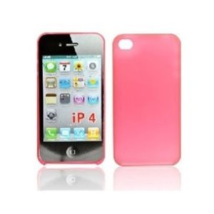 CUSTODIA per APPLE IPHONE 4, IPHONE 4S - BACK RIGIDA GOMMATA SLIM COLORE ROSA