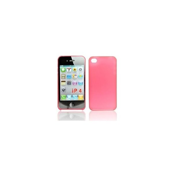 CUSTODIA per APPLE IPHONE 4, IPHONE 4S - BACK RIGIDA GOMMATA SLIM COLORE ROSA