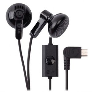 AURICOLARE STEREO con CONNETTORE MICRO USB - TASTO DI RISPOSTA COLORE NERO ORIGINALE LG SGEY0003741 BULK