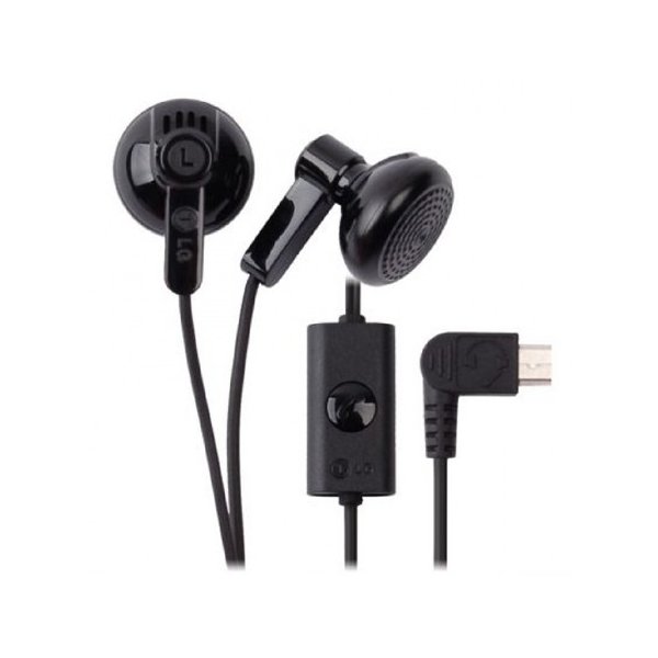 AURICOLARE STEREO con CONNETTORE MICRO USB - TASTO DI RISPOSTA COLORE NERO ORIGINALE LG SGEY0003741 BULK