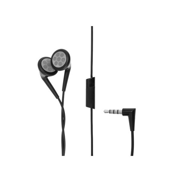 AURICOLARE STEREO con CONNETTORE JACK 3,5mm - TASTO DI RISPOSTA E CLIP NERO ORIGINALE BLACKBERRY HDW-24529-001 BULK