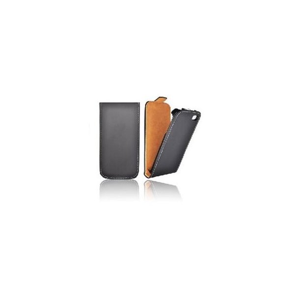 CUSTODIA VERTICALE SLIM FLIP PELLE per SAMSUNG S5830 GALAXY ACE COLORE NERO