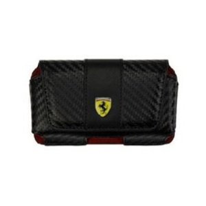 CUSTODIA ORIZZONTALE PELLE FERRARI FECHLABL per IPHONE 3Gs, 4, 4s COLORE NERO