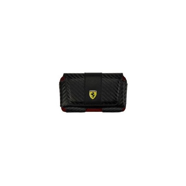 CUSTODIA ORIZZONTALE PELLE FERRARI FECHLABL per IPHONE 3Gs, 4, 4s COLORE NERO