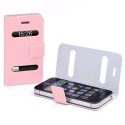 CUSTODIA BOOK ORIZZONTALE SOTTILE per APPLE IPHONE 4, 4s COLORE ROSA