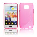 CUSTODIA GEL TPU SILICONE DOUBLE per SAMSUNG I9100 Galaxy S II, I9105 Galaxy S II Plus COLORE ROSA-TRASPARENTE