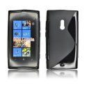 CUSTODIA GEL TPU SILICONE DOUBLE per NOKIA LUMIA 800 COLORE NERO