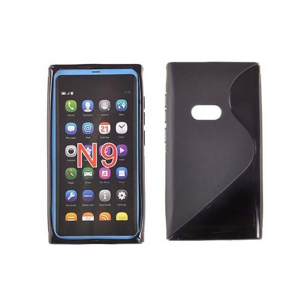 CUSTODIA GEL TPU SILICONE DOUBLE per NOKIA N9 COLORE NERO