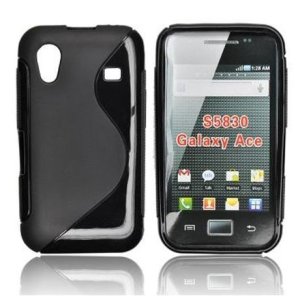 CUSTODIA GEL TPU SILICONE DOUBLE per SAMSUNG S5830 GALAXY ACE COLORE NERO