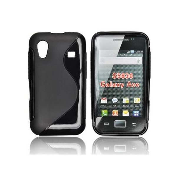 CUSTODIA GEL TPU SILICONE DOUBLE per SAMSUNG S5830 GALAXY ACE COLORE NERO